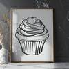 Artistic Cupcake Digital Artwork - Free DXF