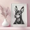 Beautiful Doberman Pinscher In SVG For Free Download