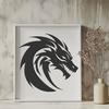 Dragon Drawing In SVG, PNG, PDF And DXF File Formats