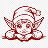 Christmas Elf Digital Drawing In PNG & SVG - Free Digital Download