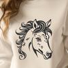 Whimsical Vector Equine Illustration An illustration of a horse in vector format, suitable for digital design and cutting machines like Cricut.