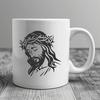 Portrait of Jesus Christ in a traditional religious style, suitable for vector art and graphic design projects.