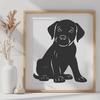 Cute Sitting Puppy Vector Craft File