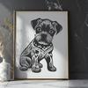 Artistic Sitting Miniature Schnauzer PNG