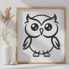 Stunning Owl Simple Line Drawing - Free DXF