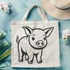 Farm Animal Illustration - Pig Silhouette A full-body illustration of a standing farm animal, a pig, suitable for various uses including design projects.