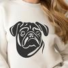 Pug Stencil In SVG, PNG, PDF And DXF Formats