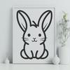 Sitting Rabbit Simple Line Drawing - DXF Free Download