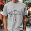 Modern Rain Umbrella Illustration with Clean Lines An illustration of a rain umbrella with a modern design.