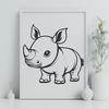 Creative Rhino Digital Artwork In DXF For Free Download