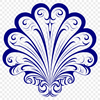 A stylized illustration of a seashell, suitable for use in vector design projects.