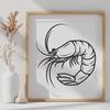 Shrimp Printable Artwork In DXF File Format For Free Download