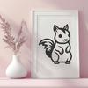 Cute Squirrel Printable Artwork - Free DXF Download