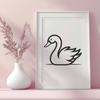 Creative Swan Drawing - Free DXF Download