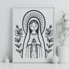 Virgin Mary In DXF Format - Free Digital Download, Commercial Use