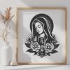 Artistic Our Lady Of Guadalupe In DXF