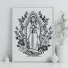 Beautiful Our Lady Of Guadalupe Vector Drawing In DXF For Free Download