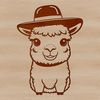 Alpaca animal wearing a hat in a vector illustration.