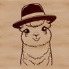 Alpaca Wearing a Chapeau Illustration An illustration of a South American camelid wearing a hat, ideal for clip art designs.