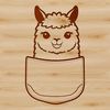 Alpaca Silhouette in Nature A small South American camelid animal with soft fur, standing in a landscape.