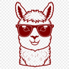Adorable Androgynous Alpaca Alpaca wearing trendy sunglasses in a digital vector illustration format.