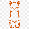 Free Vector Graphic of a South American Alpaca A digital illustration of a South American camelid animal with soft fur and long neck.