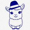 Vibrant Alpaca Character with Hat A high-quality vector illustration of a happy alpaca wearing a hat.