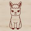 Friendly South American Camelid Animal Illustration An illustration of a South American camelid animal with a soft, fuzzy coat.