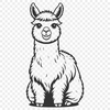 Simple Alpaca Design Vector Art An illustration of an alpaca with a simple design style suitable for crafting and DIY projects.