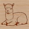 Free Digital Alpaca Illustration A digital illustration of a sleeping alpaca in a natural setting.