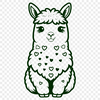 Alpaca illustration with heart symbols, suitable for vector design and cutting machine projects.
