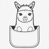 South American Alpaca Design A stylized illustration of a South American alpaca, suitable for digital editing and printing.