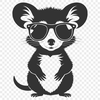 Cartoon Opossum Wearing Cool Glasses A cartoon possum character wearing trendy sunglasses, depicted in vector format.