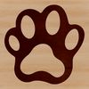 Detailed Paw Texture SVG image of a single animal paw with detailed texture and outline.