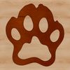A digital illustration of an animal paw print design.