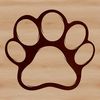 Illustrative paw print graphic created using vector art techniques
