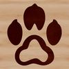 Interconnected Animal Footprints Vector Graphic Vector graphic design featuring colorful, interconnected paw print shapes.