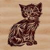 Free Stylized Cat Icon A small, adorable kitten sitting on its haunches, depicted in a stylized vector design.