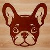Adorable French Bull Terrier Portrait Close-up vector art design featuring the distinctive face of a French Bulldog.