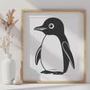 Bird on Ice SVG Design An outline vector design of a small bird perched on ice.