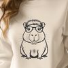 Cricut Cutout Capybara Friend A capybara character wearing glasses in a vector format.