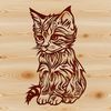 Cute Kitten Silhouette A cute cartoon kitten sitting on its haunches, depicted in a simple vector design.