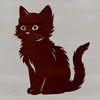 Whimsical Sitting Cat Graphic A stylized illustration of a sitting cat, suitable for vector design projects.