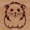 A simple line drawing illustration of a cute guinea pig.