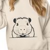 Whimsical Woodland Rodent A digital illustration of a capybara peeking out from behind some foliage.