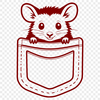 A detailed illustration of a wild animal's face with distinctive features and markings.