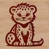 Whimsical Cheetah Portrait A sitting cheetah face illustration in vector format, suitable for digital design.