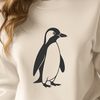 Penguin Illustration - Free Downloadable SVG A simple line-drawn illustration of a penguin standing on the ice.