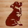 Unique Aussie Dog Breed Portrait A sitting Australian Shepherd dog breed with a distinctive coat pattern.
