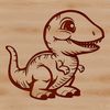 Baby Dino Silhouette Graphic Illustration of a cute prehistoric baby dinosaur in vector format